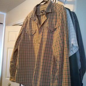 Men's Large Casual Collared Button Down Shirt